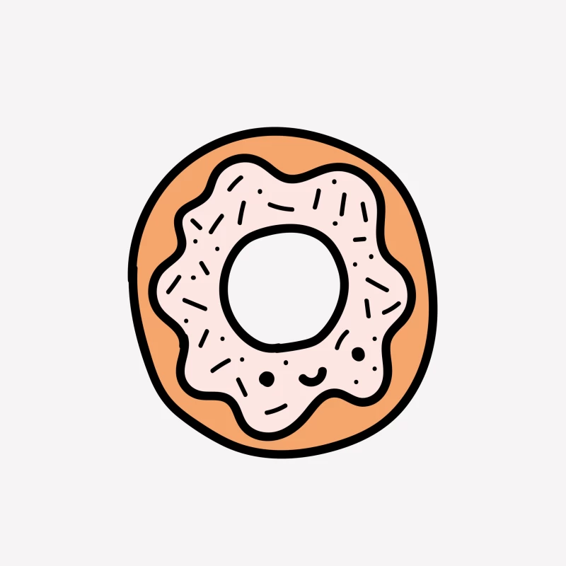 Donut mit Zuckerguss und Streuseln Herren T-Shirt