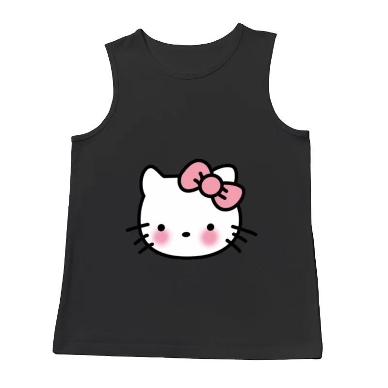 Süßes Katzen-Gesicht mit Schleife Herren Tanktops
