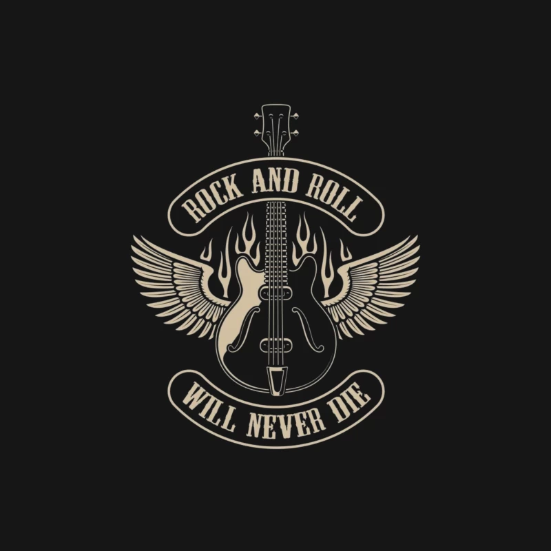 Rock and Roll Guitar Design Male Long Sleeve T-Shirt