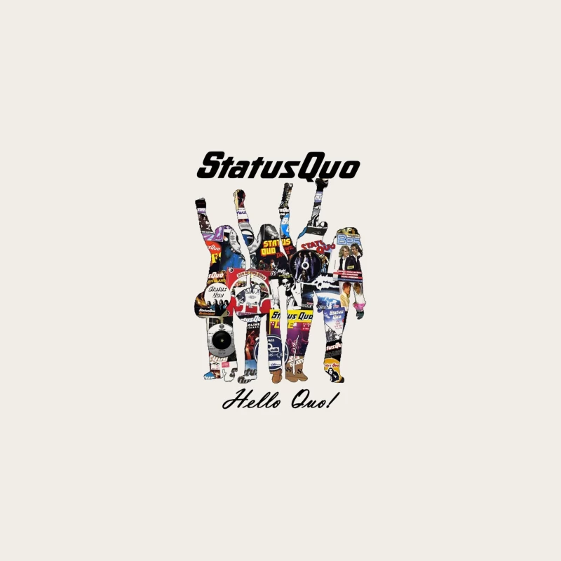 Status Quo Rock Band Album Cover Collage Bucket Hat