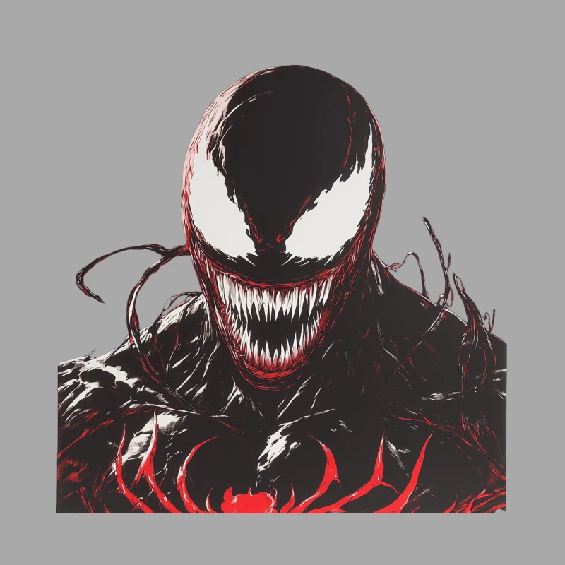 Menacing Venom: Marvel's Iconic Symbiote Villain Male Pullover Hoodie