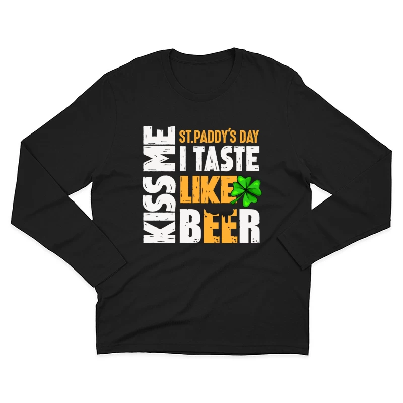 T-shirt Saint Patrick amusant avec trèfle Homme Manches Longues T-Shirt