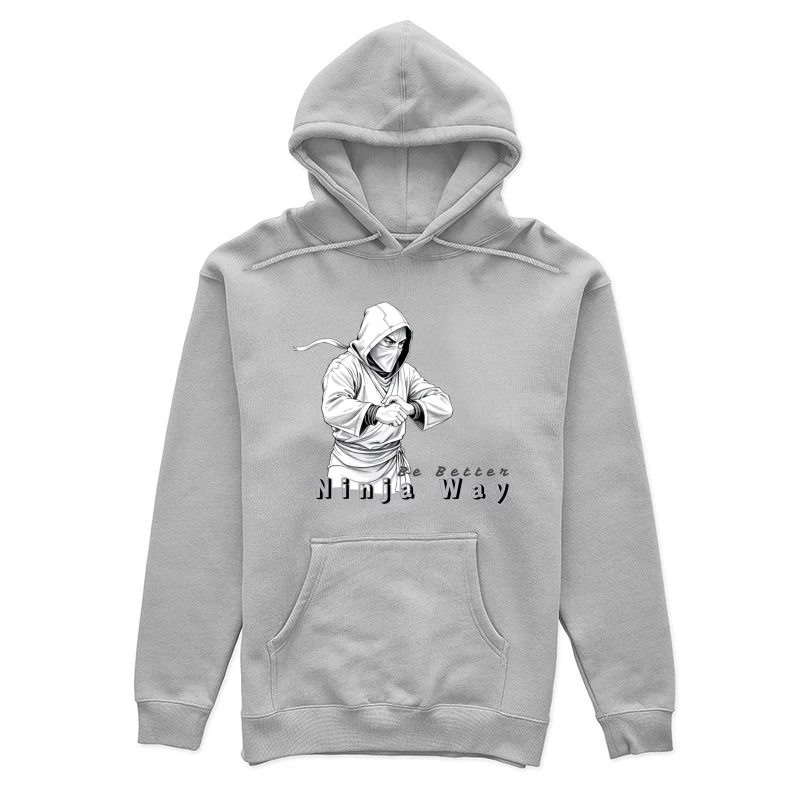 Masked Ninja Warrior in White Hood - The Ninja Way Female Pullover Hoodie