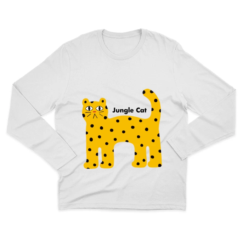 Gelber Dschungel-Katze mit Punkten Herren Langarm T-Shirt