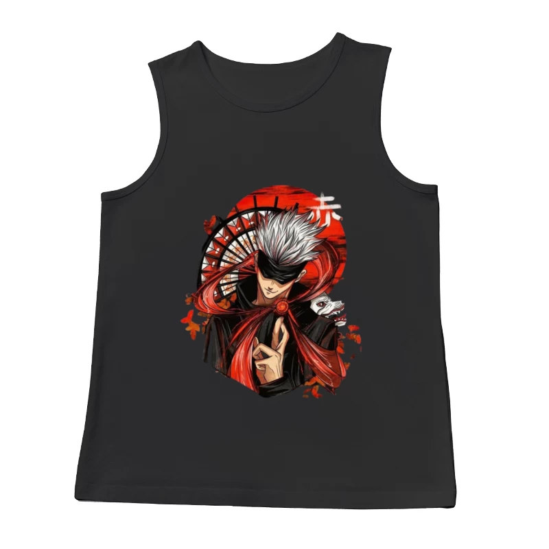 Stylischer Charakter mit Maske und rotem Element Herren Tanktops