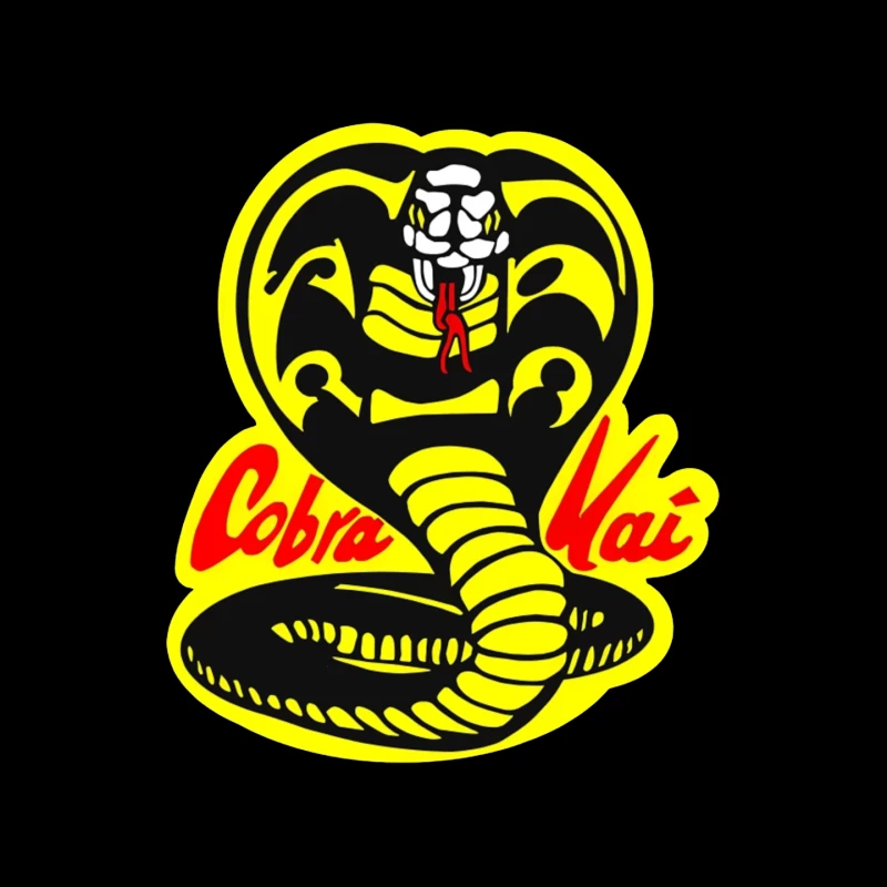 Cobra Kai Martial Arts Dojo Logo with Strike-Ready Snake Mouse Pad