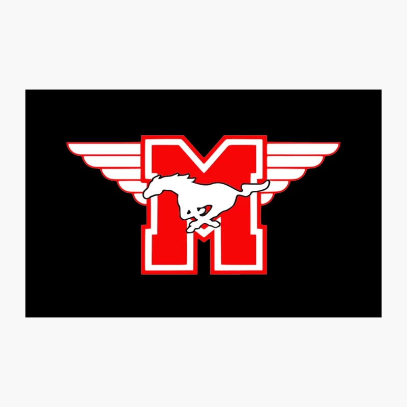 Winged Mustang Logo with Red M Travel Mug
