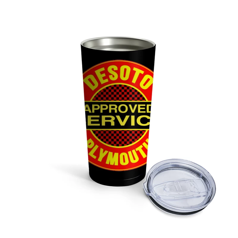 Vintage DeSoto-Plymouth Approved Service Station Logo Travel Mug