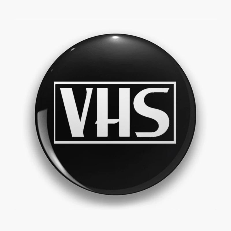 VHS Typography Outline Design Pin