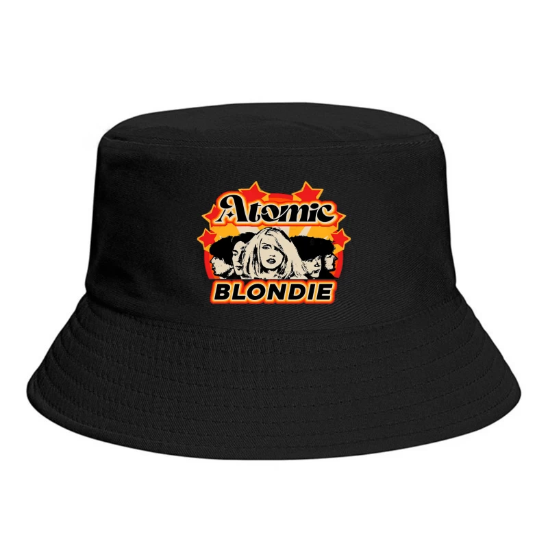 Atomic by Blondie - Retro Band Logo Design Bucket Hat