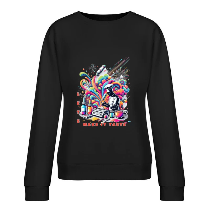 Psychedelic Chef's Culinary Creation Explosion Female Pullover Sweatshirt