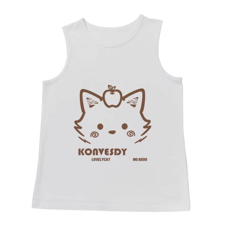 Katzenlogo mit Apfel Herren Tanktops