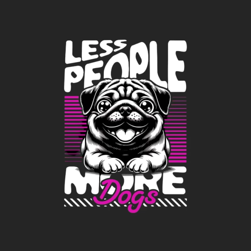Moins de gens, plus de chiens - Dessin animé amusant Homme Sweat-shirt à enfiler
