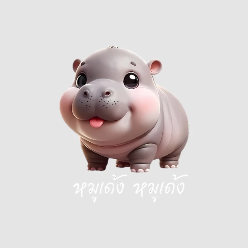Adorable bébé hippopotame en dessin animé Femme Sweat à capuche