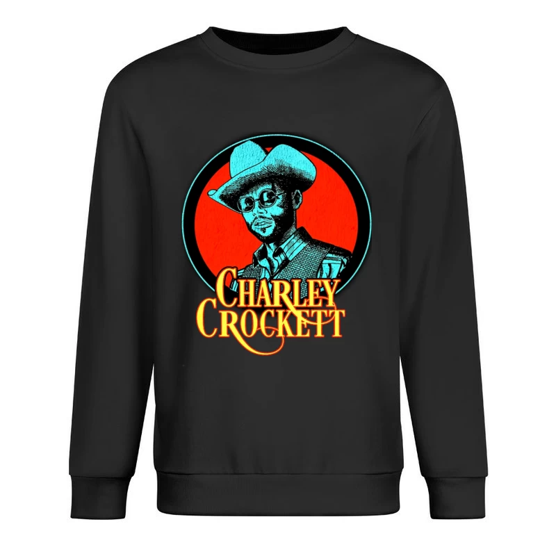 Vintage Charley Crockett Western Music Logo Design Male Pullover Sweatshirt