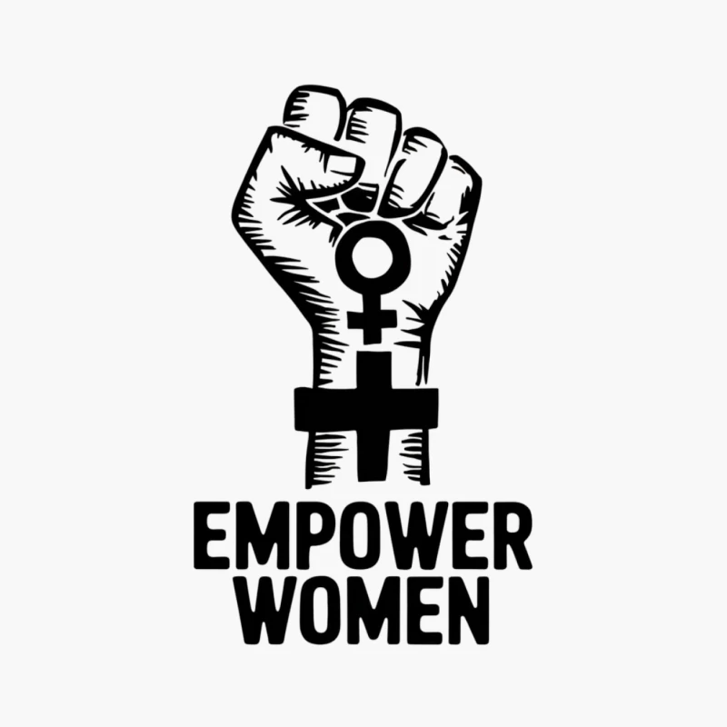 Female Power Fist Symbol for Women's Empowerment and Activism Cotton Tote Bag