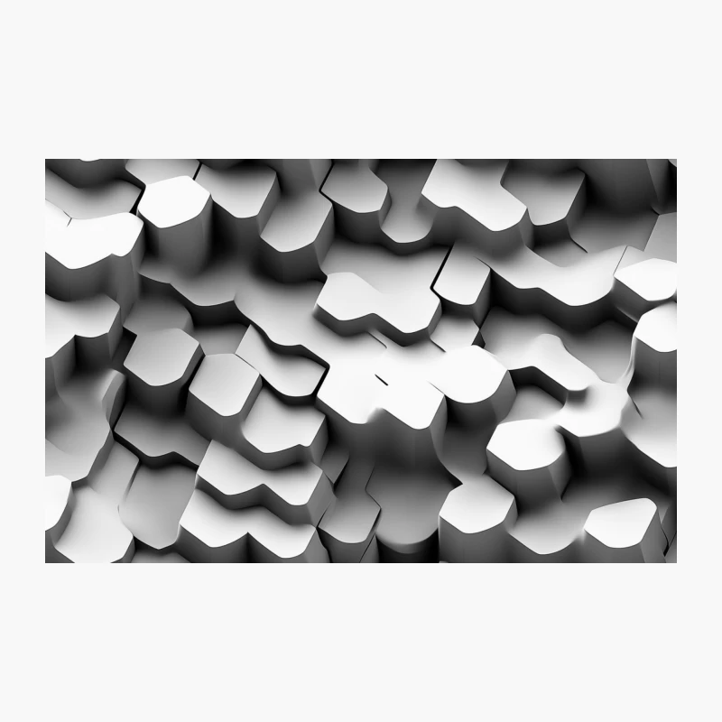 Monochrome 3D Hexagonal Abstract Pattern Travel Mug