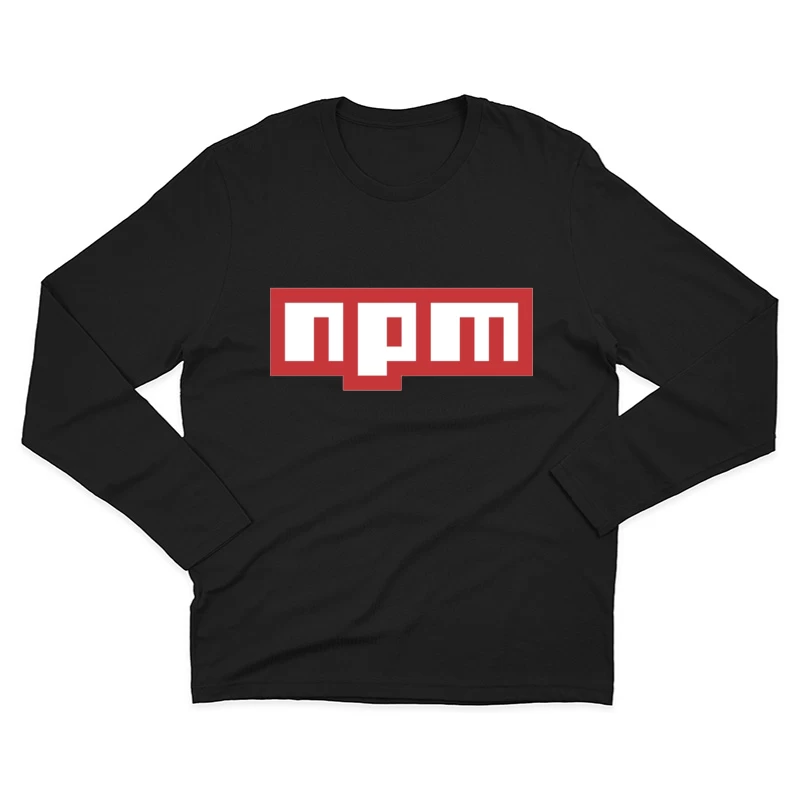 NPM (Node Package Manager) Logo in Red and White Male Long Sleeve T-Shirt