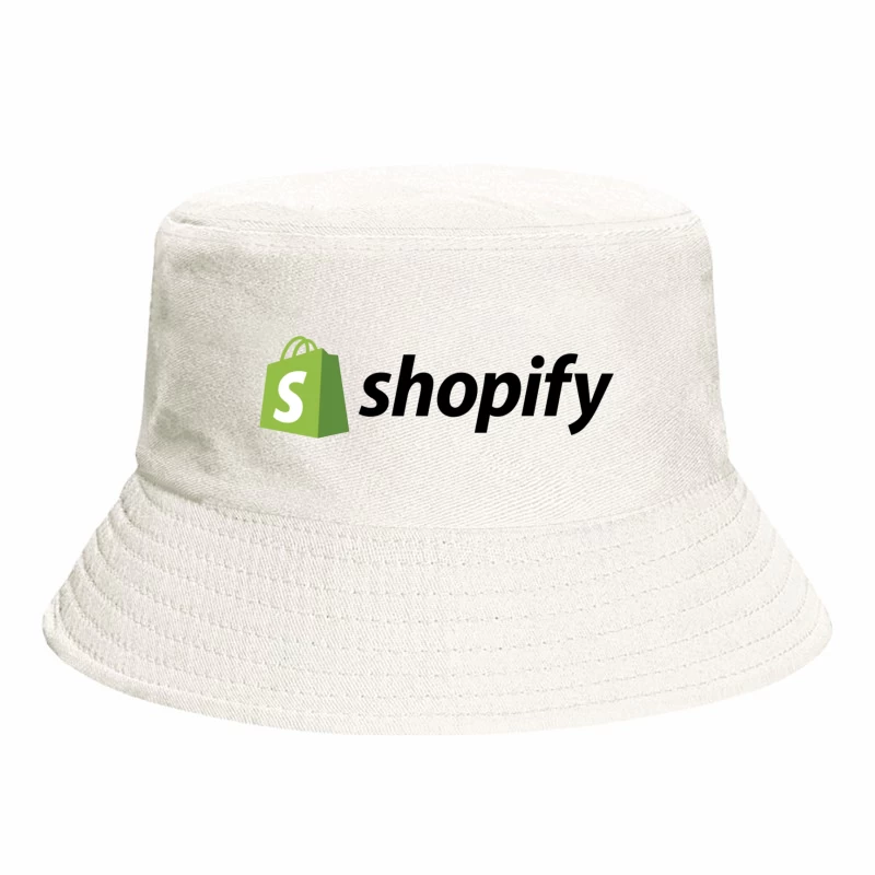 Shopify E-commerce Platform Logo with Green Shopping Bag Icon Bucket Hat