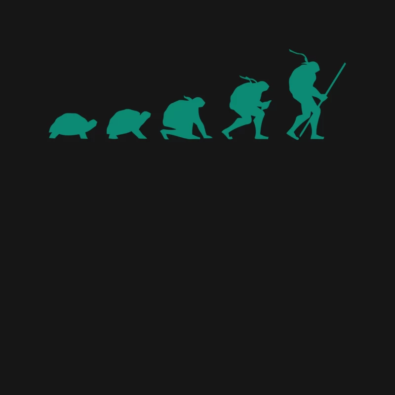 Turtle to Human Evolution Progression Silhouette Mouse Pad