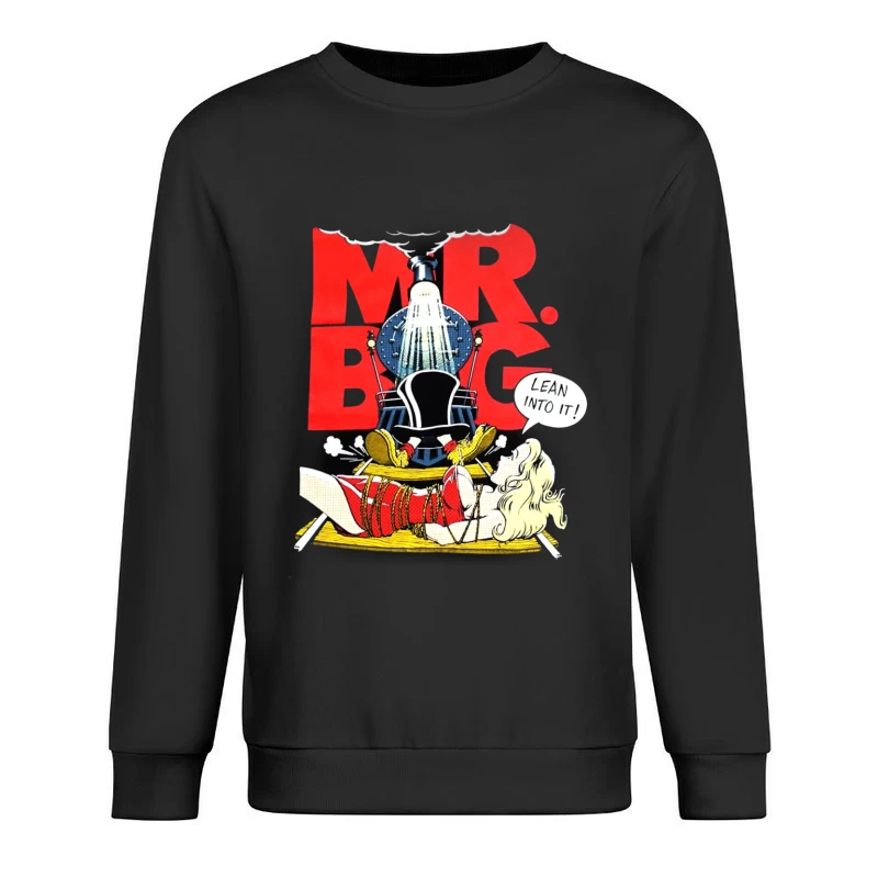 Vintage "Mr. Big" Bathroom Advertisement with Comic-Style Shower Illustration Male Pullover Sweatshirt