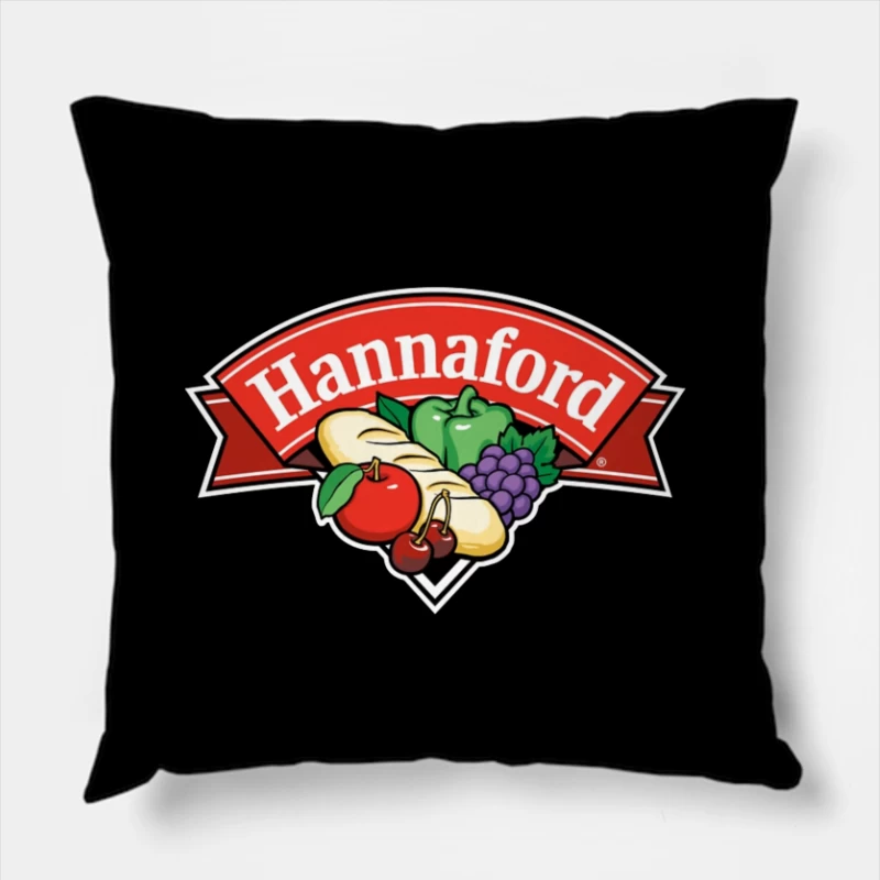 Hannaford Supermarket Logo with Fresh Produce Design Throw Pillow