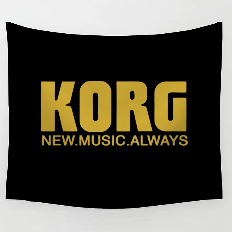 Korg Music Equipment Brand Logo in Yellow Tapestry