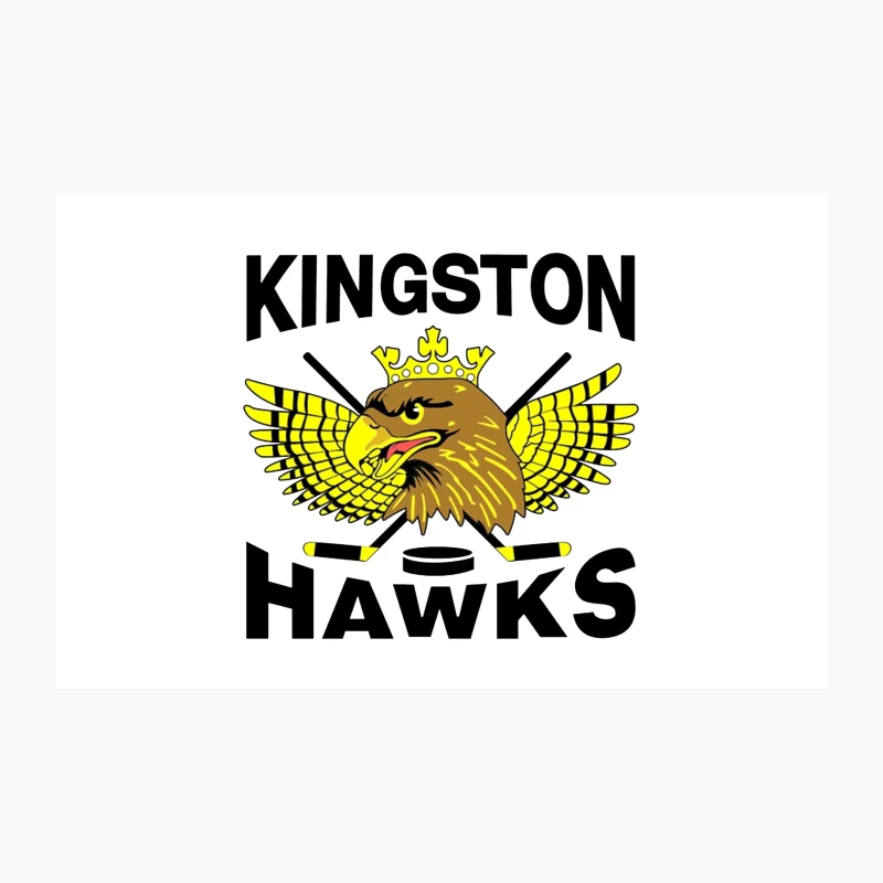 Kingston Hawks Ice Hockey Team Logo with Crowned Eagle Mascot Travel Mug