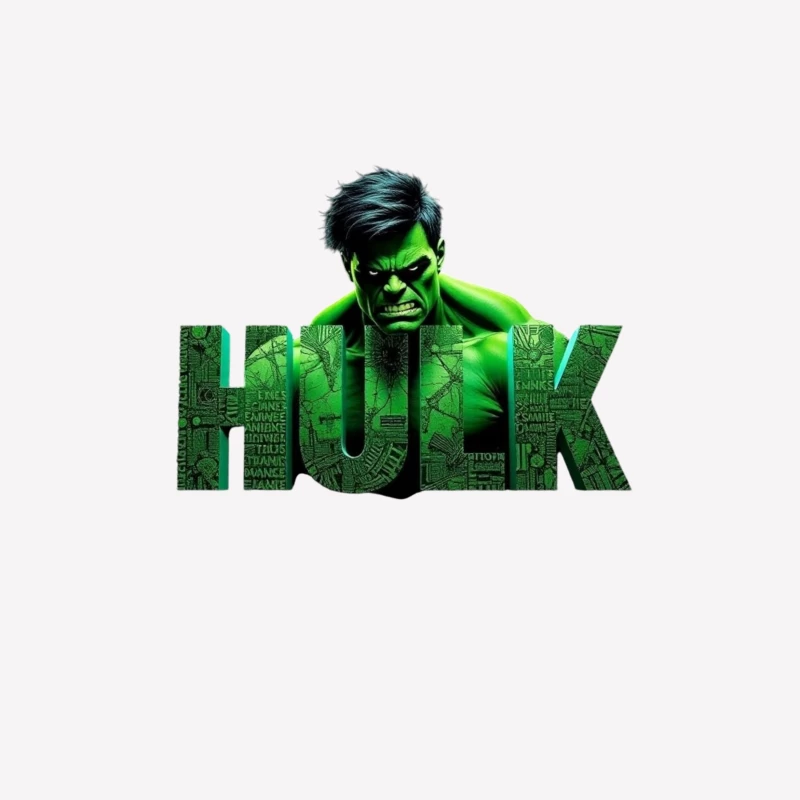 The Incredible Hulk Typographic Character Art Male T-Shirt