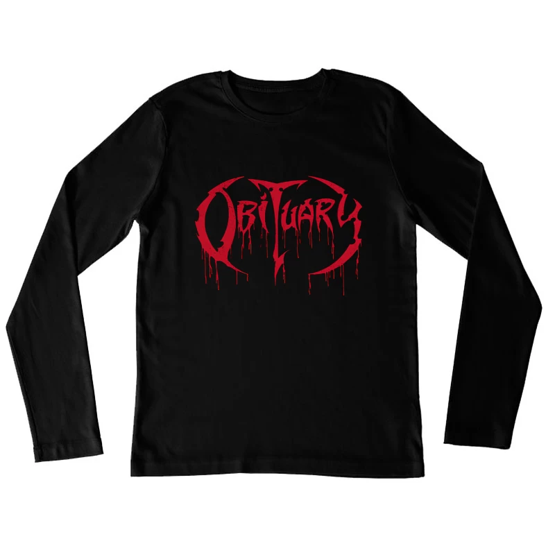 Obituary Cause of Death Red Logo Female Long Sleeve T-Shirt