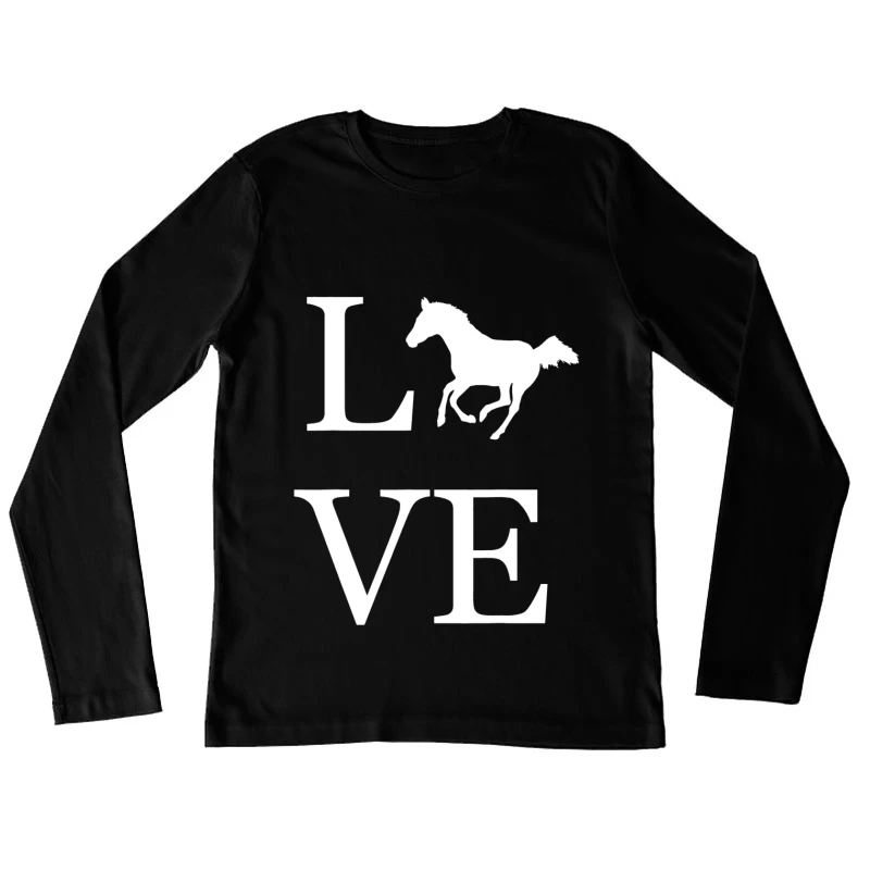 Motif de cheval et amour Femme Manches Longues T-Shirt