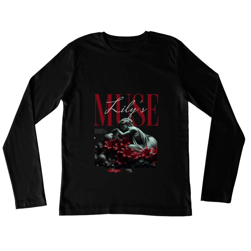 Lily - Sculpture et Fleurs Femme Manches Longues T-Shirt