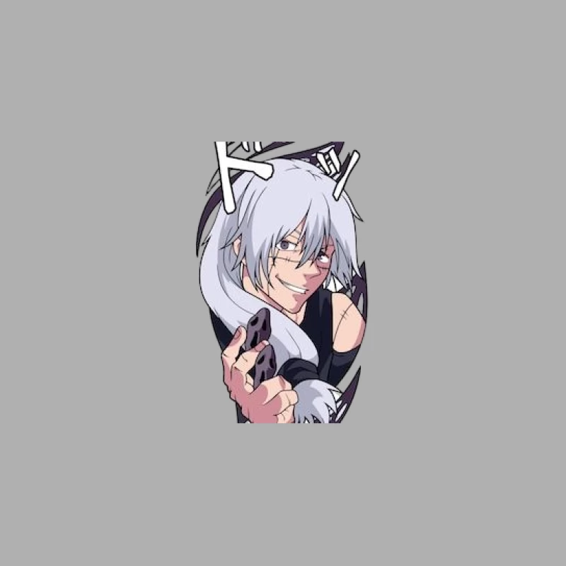 Manga-Charakter mit grauen Haaren Herren Tanktops