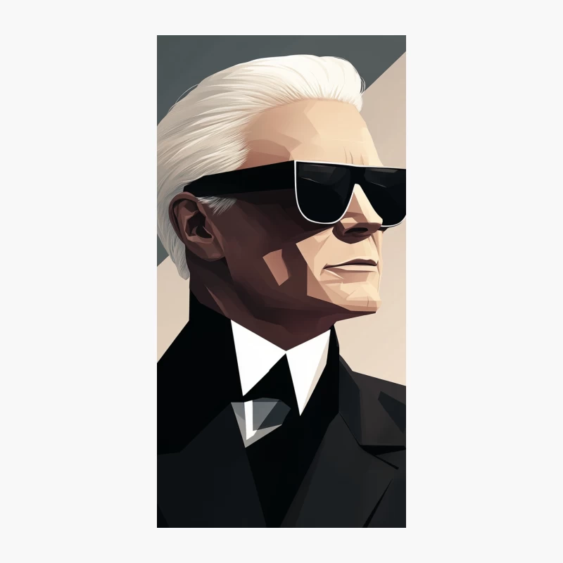 Stylized Portrait of Fashion Icon in Black Suit iPhone Case