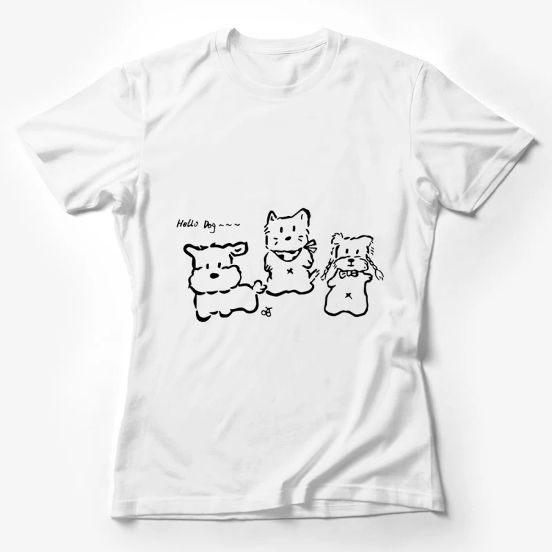 Drei niedliche Tiere in Schwarz-Weiß Damen T-Shirt