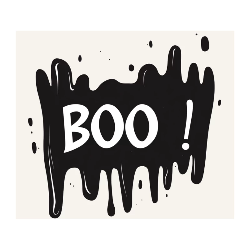 Spooky Halloween Graphic: Dripping "BOO!" Text Design Tapestry
