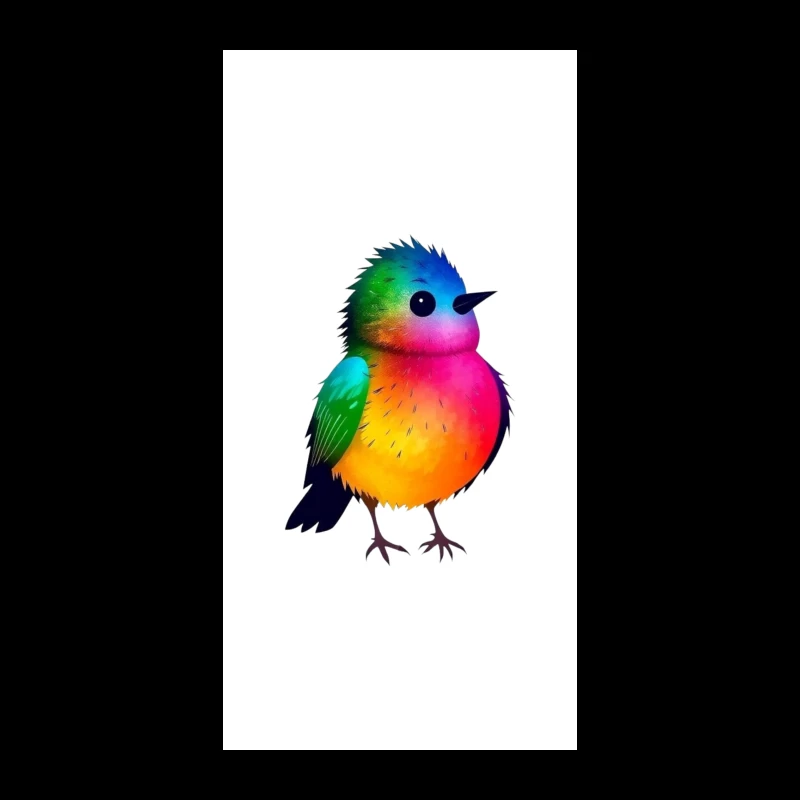 Vibrant Rainbow Bird Illustration iPhone Case