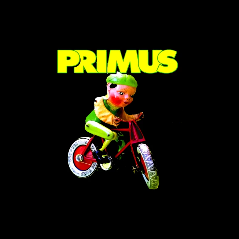 Primus Band Logo with Surreal Vintage Toy Bicycle Art Pin