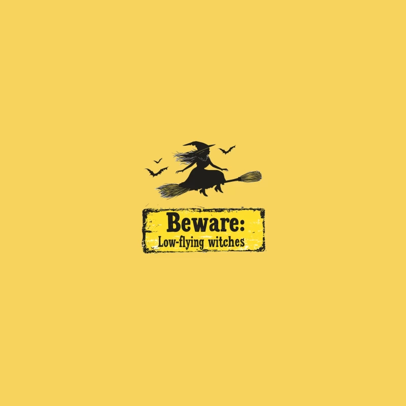 Beware of Low-Flying Witches: A Humorous Halloween Warning Bucket Hat