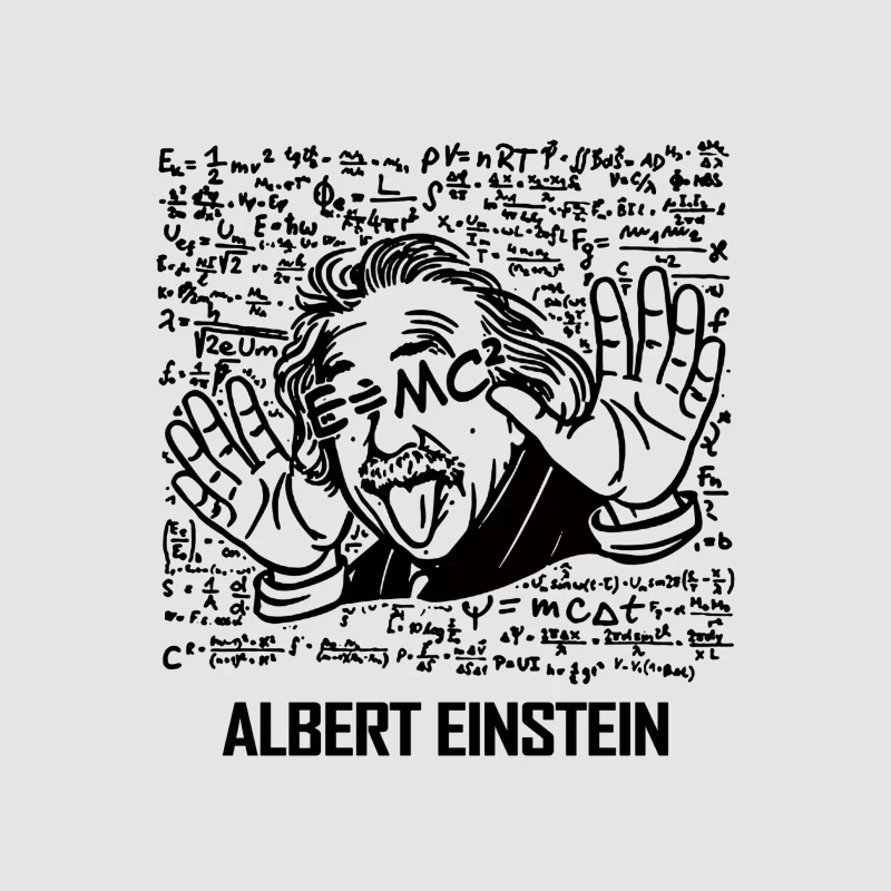 Albert Einstein Illustration mit Text Damen Pullover Hoodie