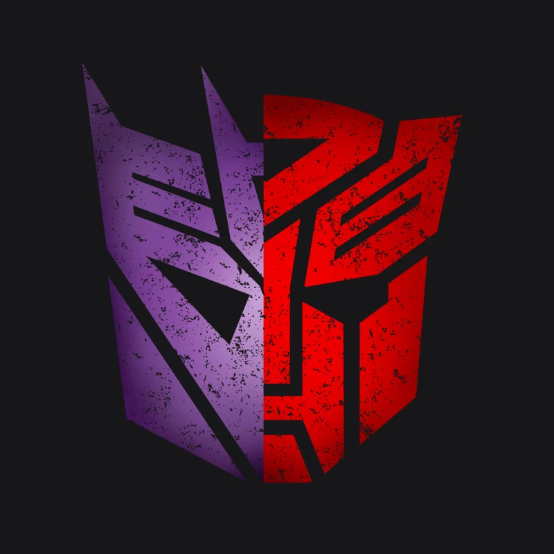 Grungy Purple and Red Transformers Autobot Logo Female Pullover Hoodie
