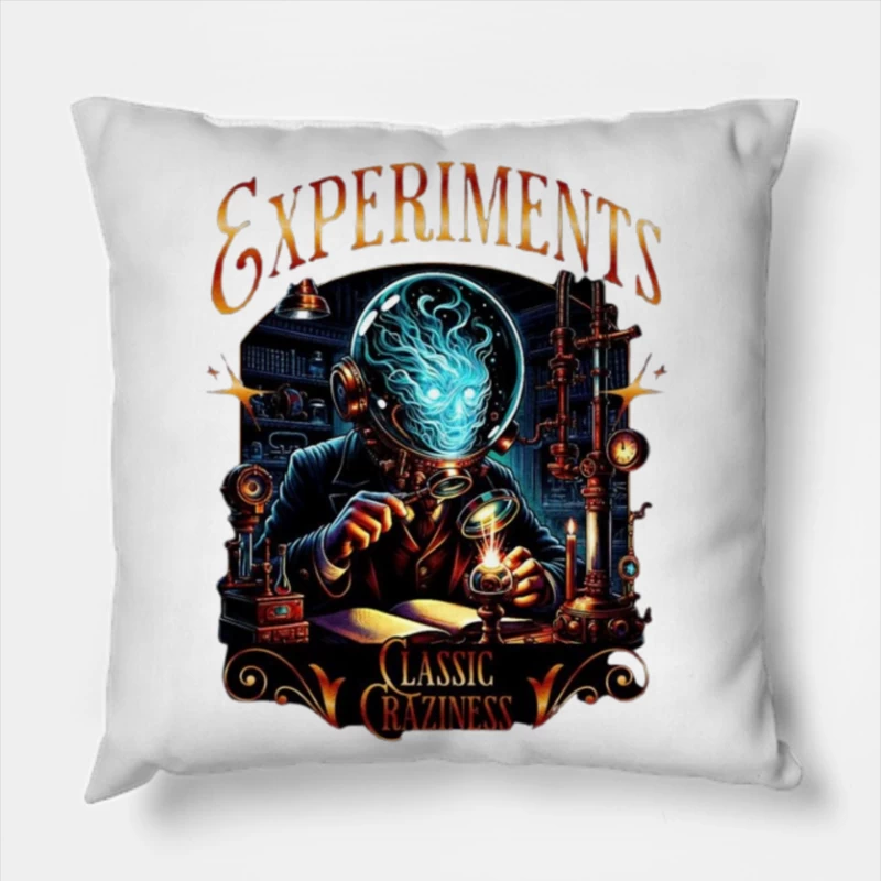 Steampunk Mad Scientist's Laboratory: Classic Experiments Throw Pillow