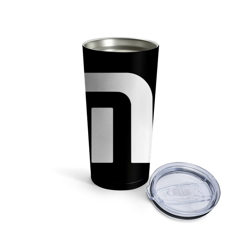 Minimalist Xiaomi Logo Design in Gray Travel Mug