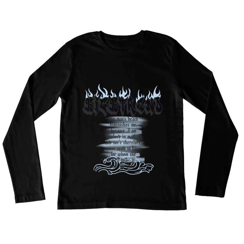 Todeszitat von John Donne im gotischen Stil Damen Langarm T-Shirt