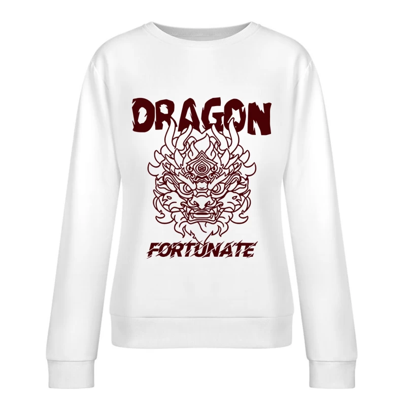 Glücklicher Drache Design Damen Pullover Sweatshirt