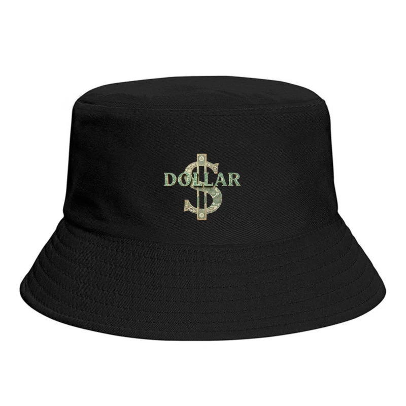 Creative Dollar Sign Typography Made from US Currency Bucket Hat