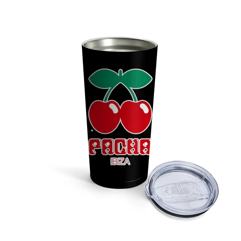 Pacha Ibiza Nightclub's Iconic Cherry Logo Travel Mug