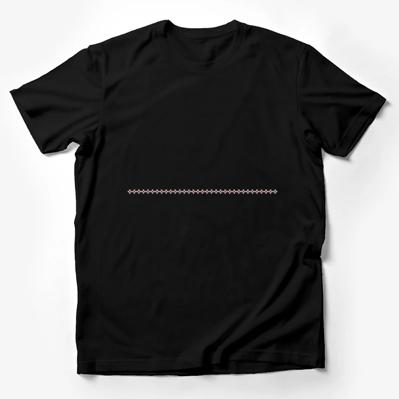 Motif géométrique en noir, blanc et rouge Homme T-Shirt