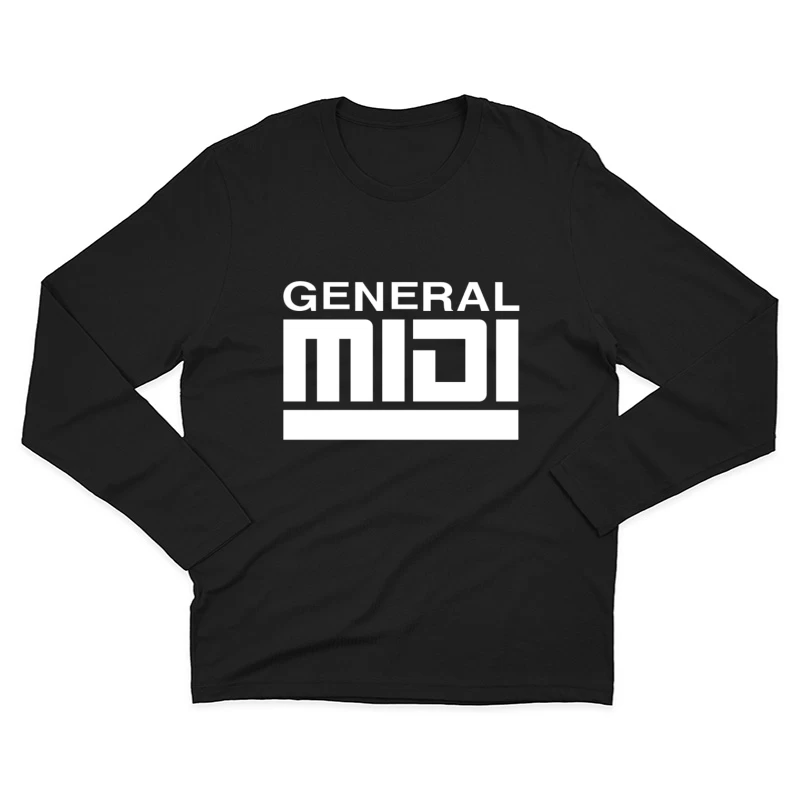 General Text Outline on White Background Male Long Sleeve T-Shirt