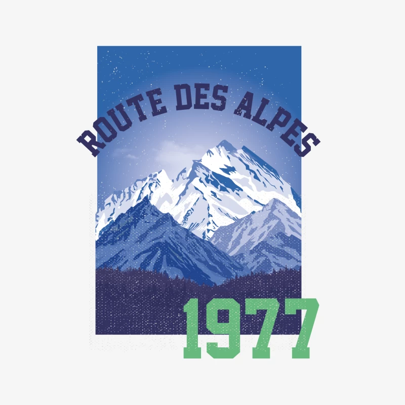 Alpenroute 1977 Berglandschaft Herren Pullover Sweatshirt